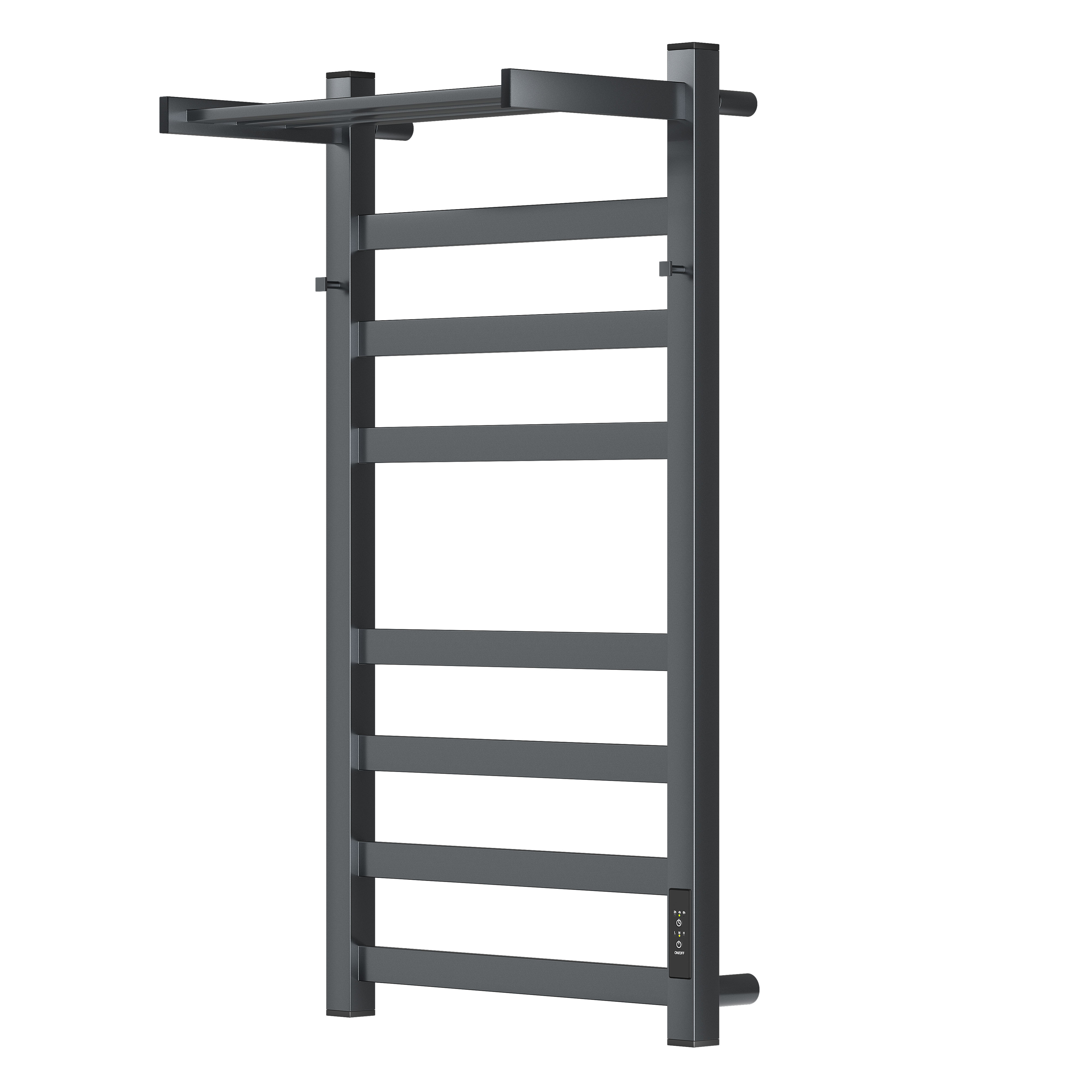 Полотенцесушитель электрический APEXTERMO Terra TR11184GF 800x400 с крючками и полкой, графит металлик