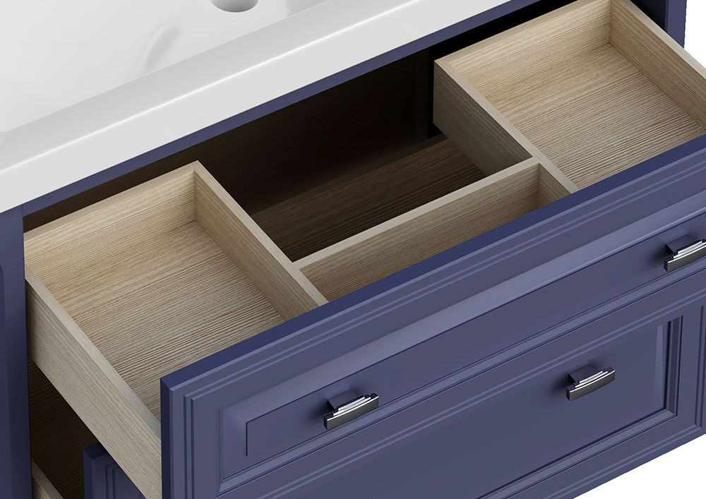 Мебель для ванной ASB Woodline Кастелло 80 комплект, подвесной, синий, хром