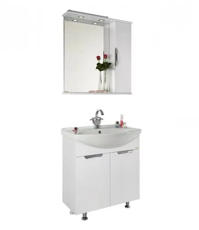 Мебель для ванной Vod-ok Лира 75 две двери, комплект, напольный, белый