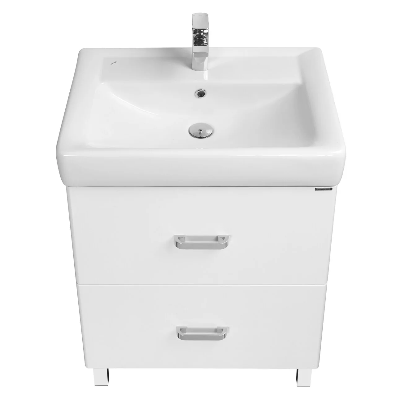 Тумба напольная Aquaton Америна 70 Н с раковиной Тигода 70, два ящика, белый