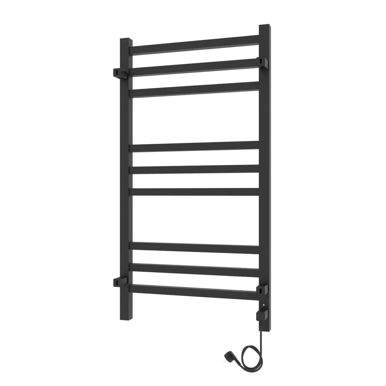 Полотенцесушитель электрический Laris Астор ЧКЧ П9 350х700 с терморегулятором, левый, черный матовый