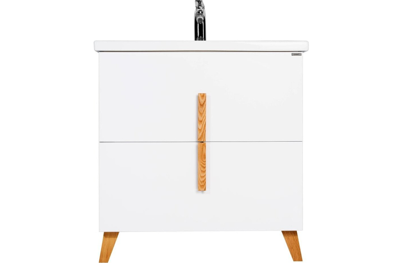 Тумба напольная Viant Мюнхен 70 с раковиной Como 70, 2 ящика, белый