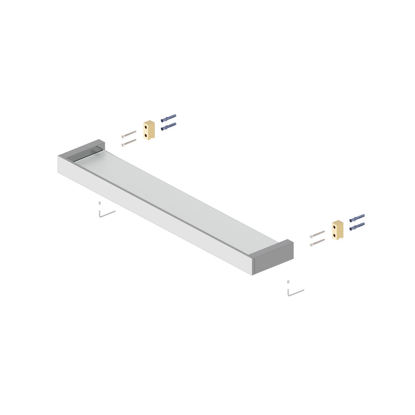Полка в ванную стеклянная Timo Petruma 15272/13 никель