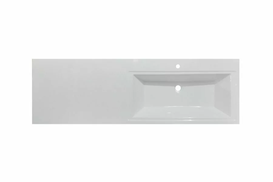 Тумба подвесная Style Line Даллас 150 люкс plus ПВХ с раковиной Даллас 150 под стиральную машину, 2 ящика, правая, белая