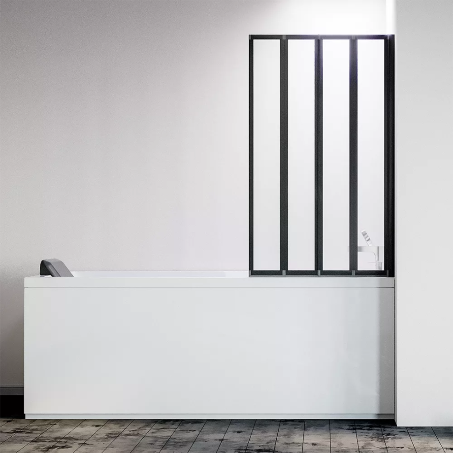 Стеклянная шторка Veconi PL-74BR-120-01-19C4, черный, стекло прозрачное