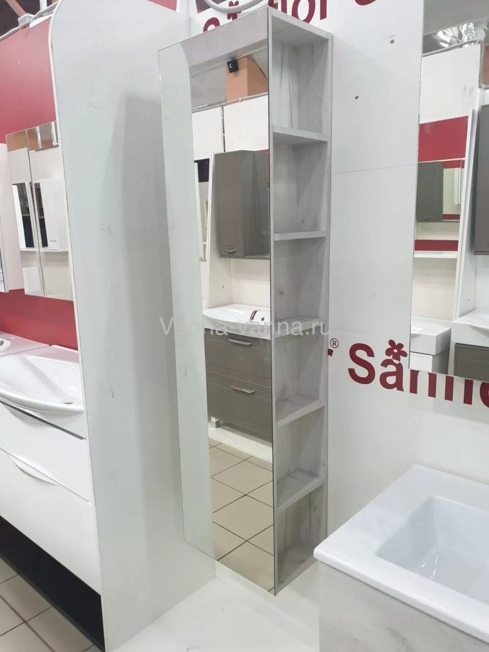 Пенал Sanflor Чикаго 40 подвесной, с открытой полкой L/R, дуб крафт