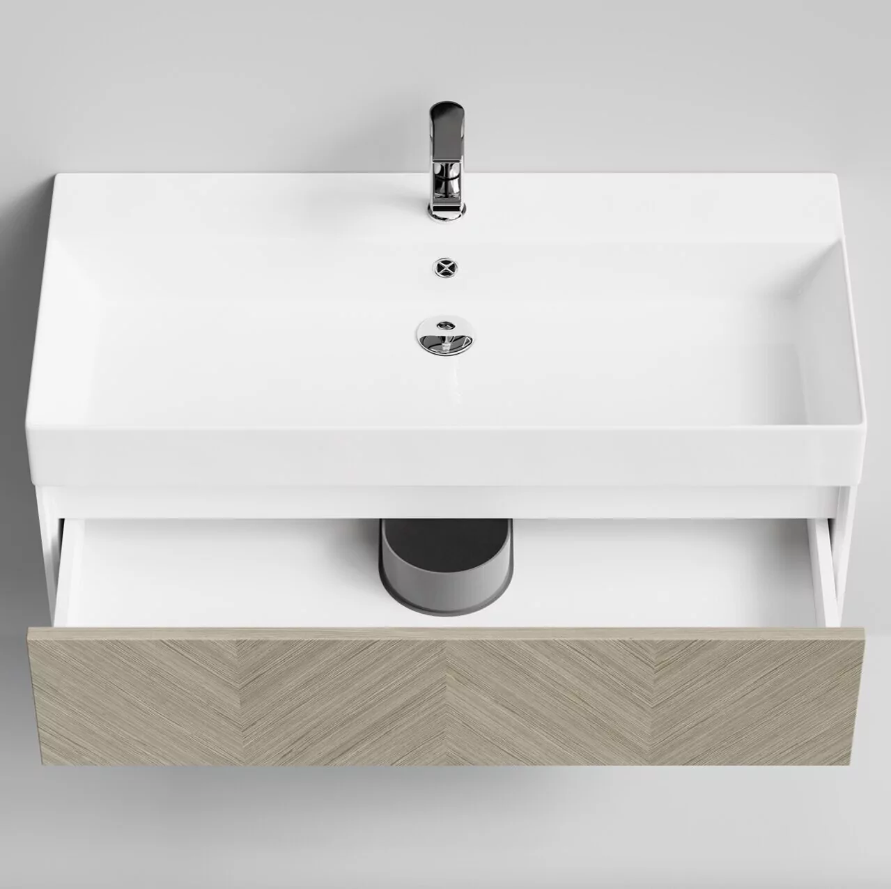 Тумба подвесная Vod-ok Катарини 100 с раковиной Stance 100, дуб + 6 цветов от магазина Vanna-Vanna.ru!