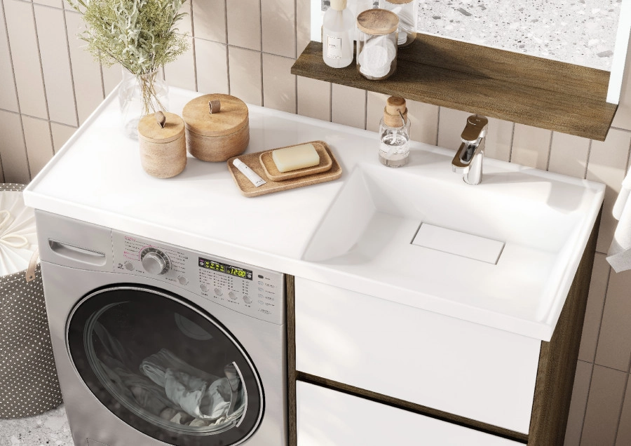 Тумба под раковину AQUATON Лондри 60, Дуб Кантри/белый