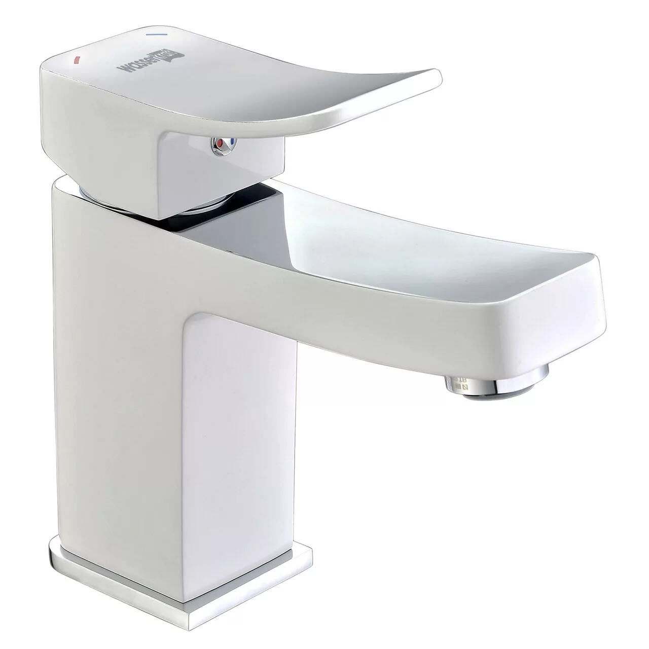 Смеситель для раковины WasserKraft Aller 1063WHITE белый хром