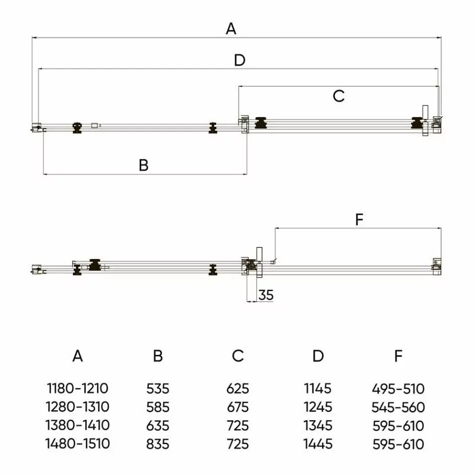 Душевая дверь Veconi VN74-120 в нишу, раздвижная, прозрачное стекло, хром