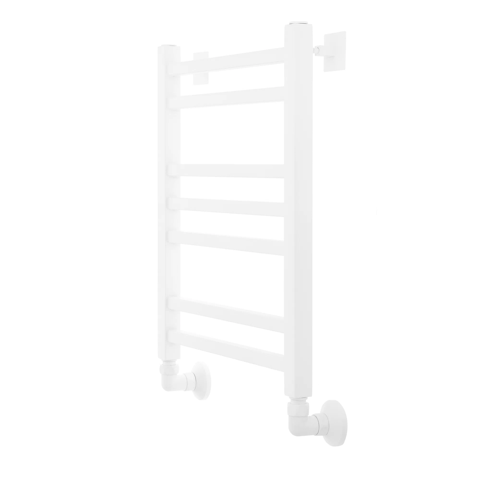 Полотенцесушитель водяной Energy Techno 600x400 белый матовый, лесенка, квадратный профиль, окрашенная нержавеющая сталь