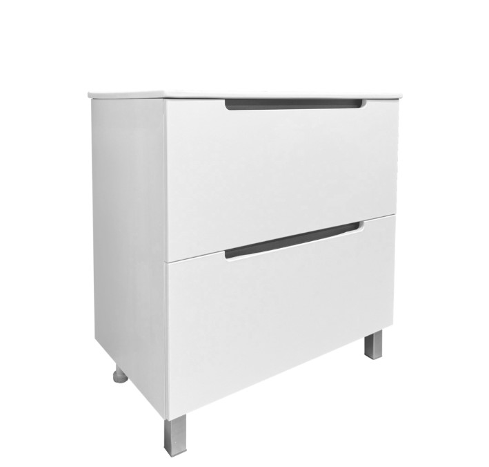 Тумба напольная Runo Лина 80 с раковиной Teffy 80, белый