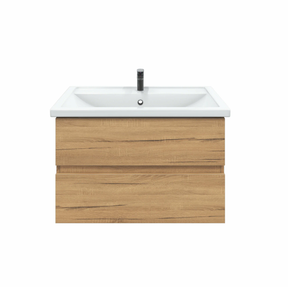 Тумба подвесная SanStar Lavanti 80 с раковиной Como 80 Дуб вотан