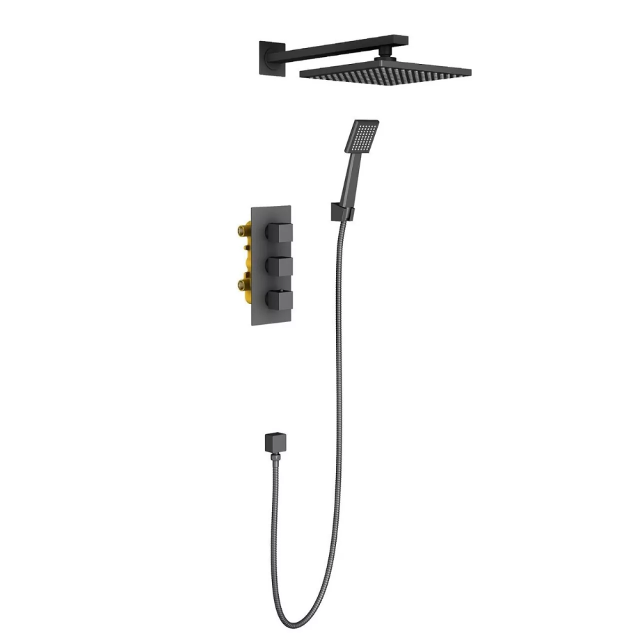 Душевой комплект Timo Tetra-thermo SX-0179/03SM черный матовый