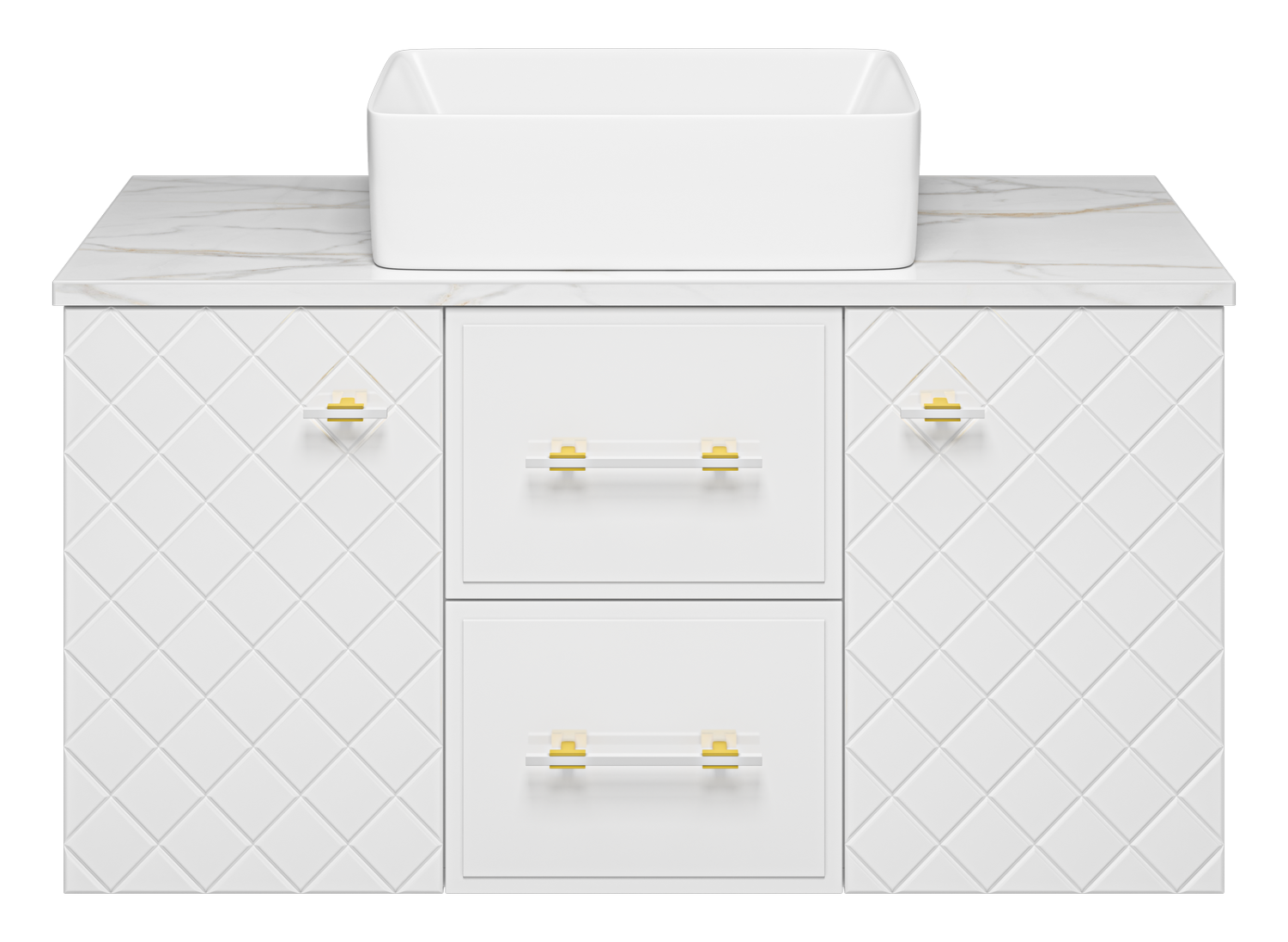 Тумба с раковиной Brevita Shanel 100 подвесная, белый