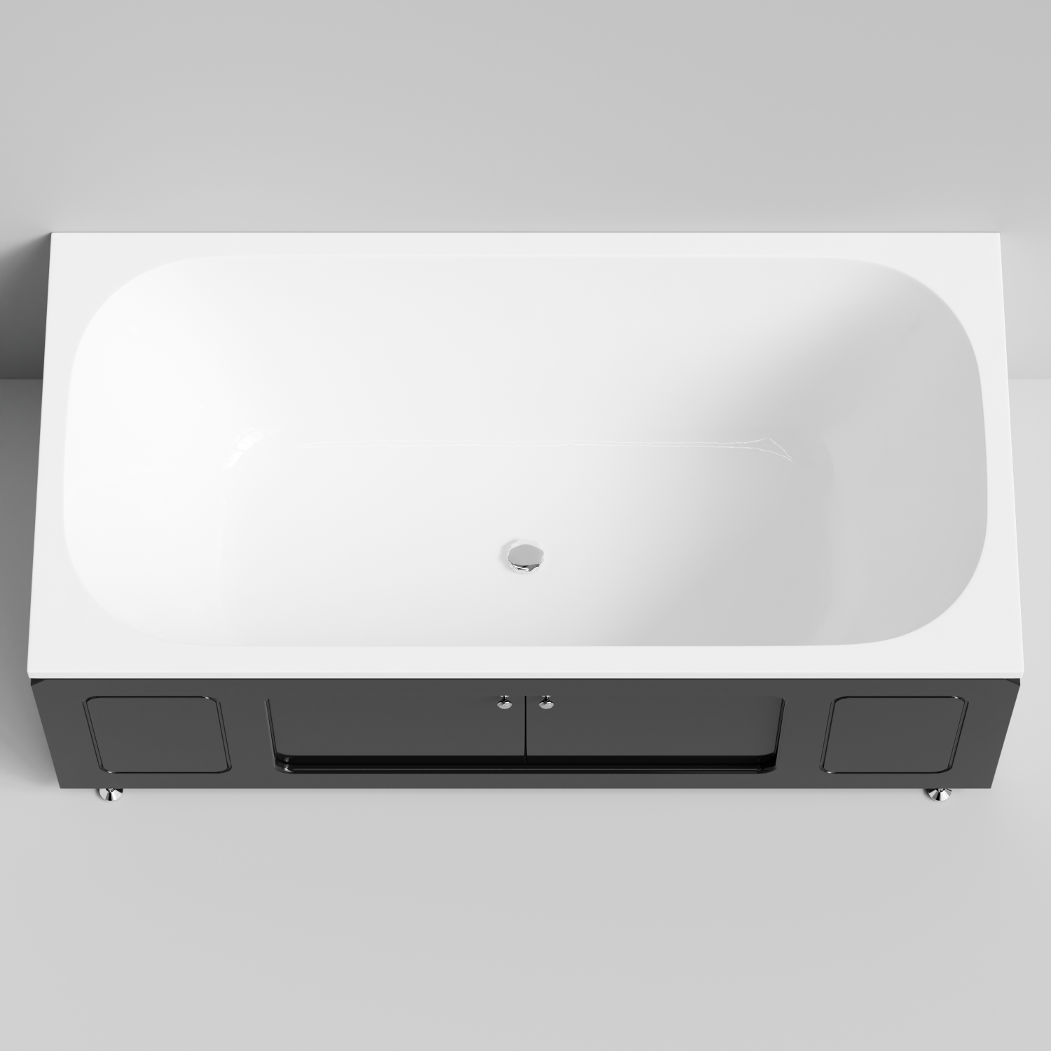 Экран под ванну Vod-ok Лидер 170 раздвижной Черный глянец