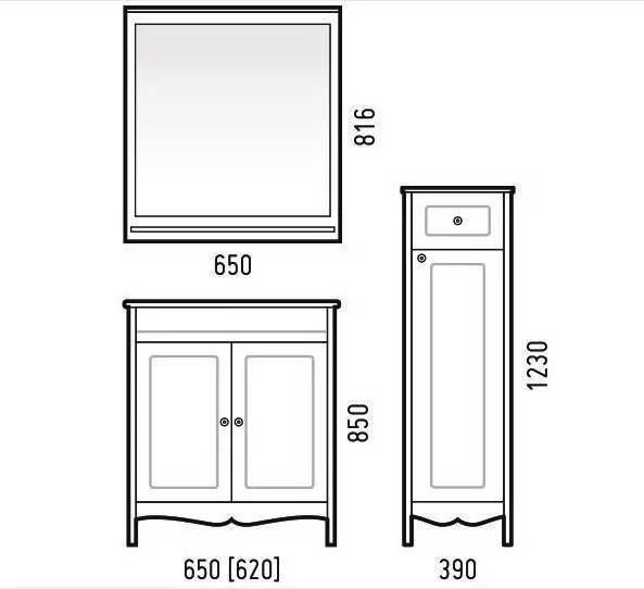Мебель для ванной Corozo Блюз 65 комплект, напольный, белый
