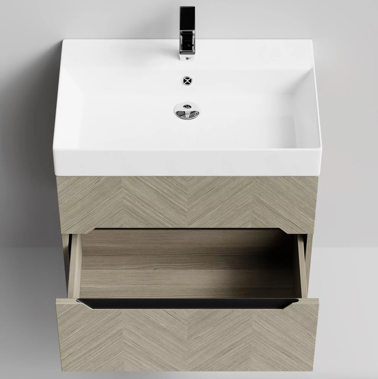 Тумба подвесная Vod-ok Элато 70 с раковиной Stance 70, дуб + 6 цветов