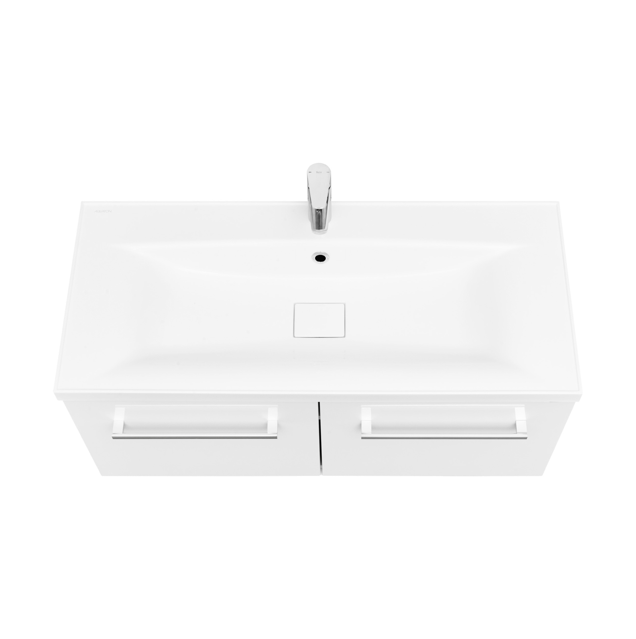 Тумба с раковиной Aquaton Мадрид 100, 2 ящика, подвесная, белая