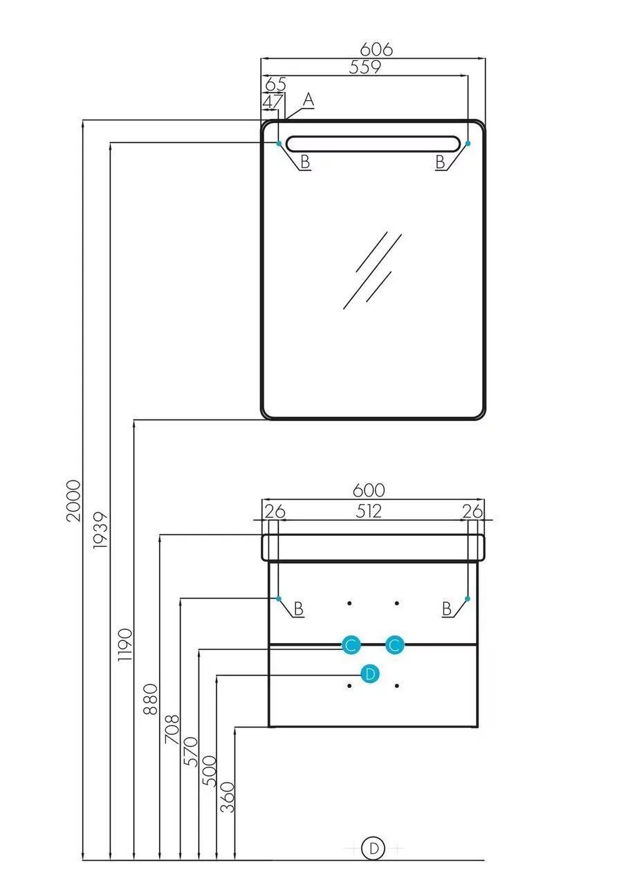 Зеркало-шкаф Aquaton Америна 60 R правый, свет, белый