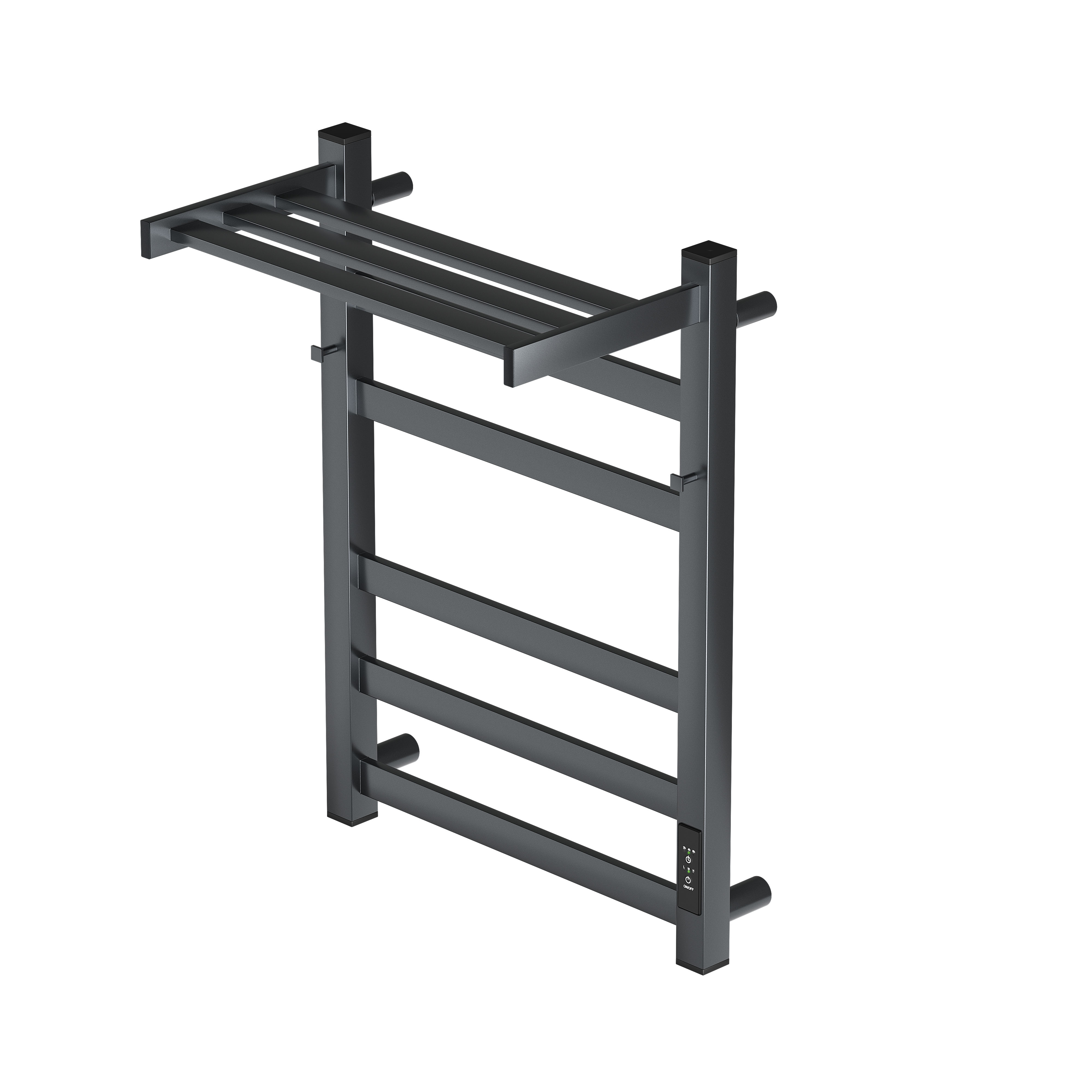 Полотенцесушитель электрический APEXTERMO Terra TR11164GF 600x400 с крючками и полкой, графит металлик