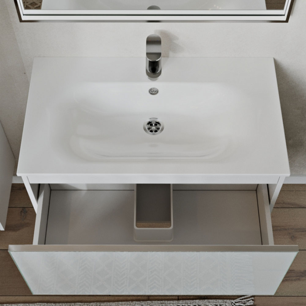 Тумба с раковиной подвесная (80 см) Terminus Vega VEG10801900301OSL, белый