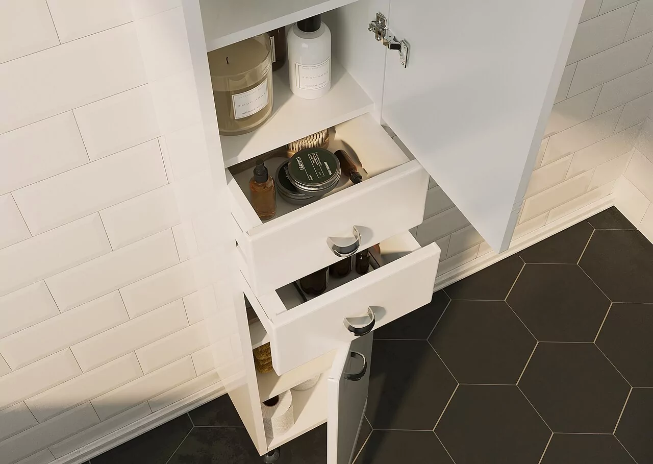 Пенал 1Marka Story 29Н L/R напольный, белый