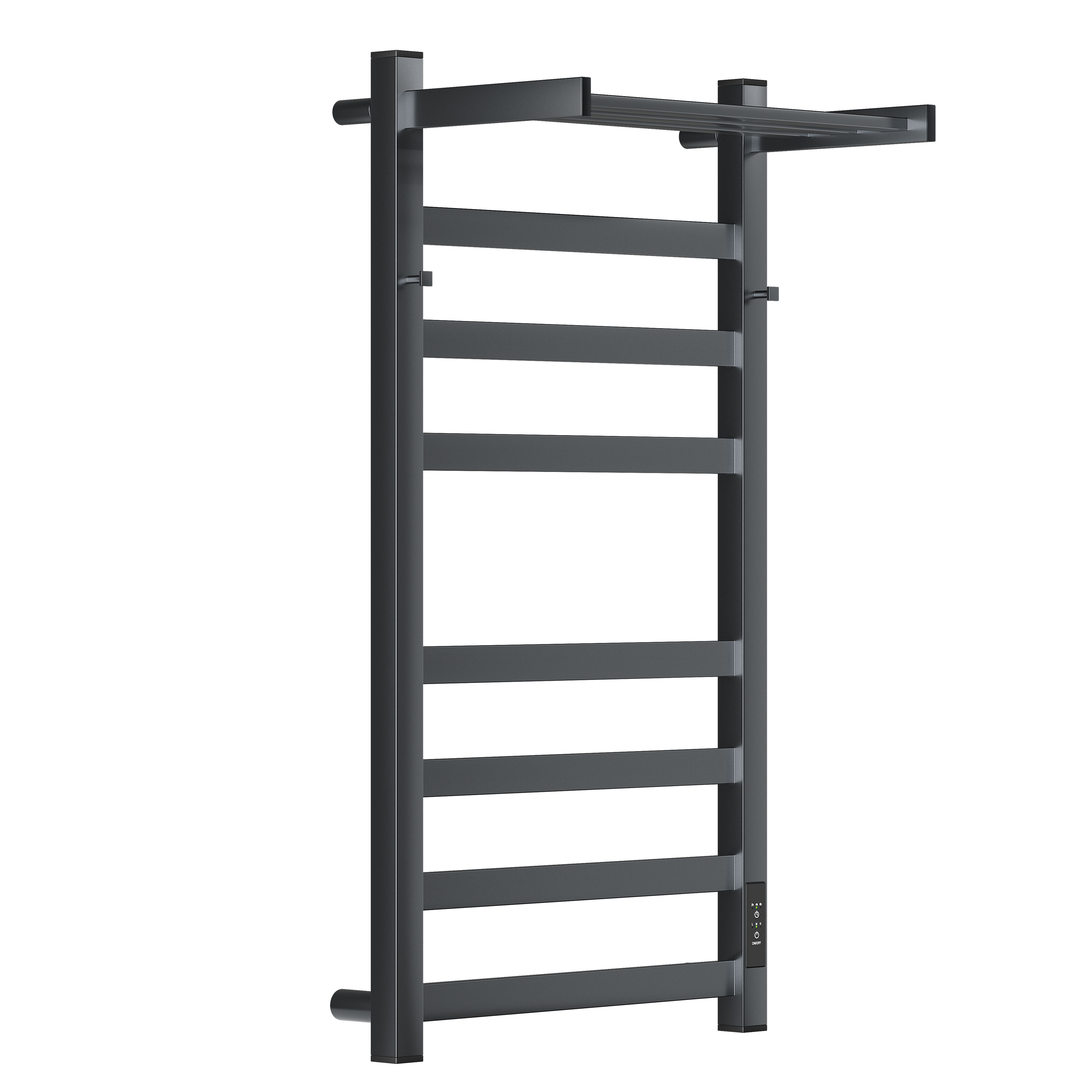 Полотенцесушитель электрический APEXTERMO Terra TR11184GF 800x400 с крючками и полкой, графит металлик