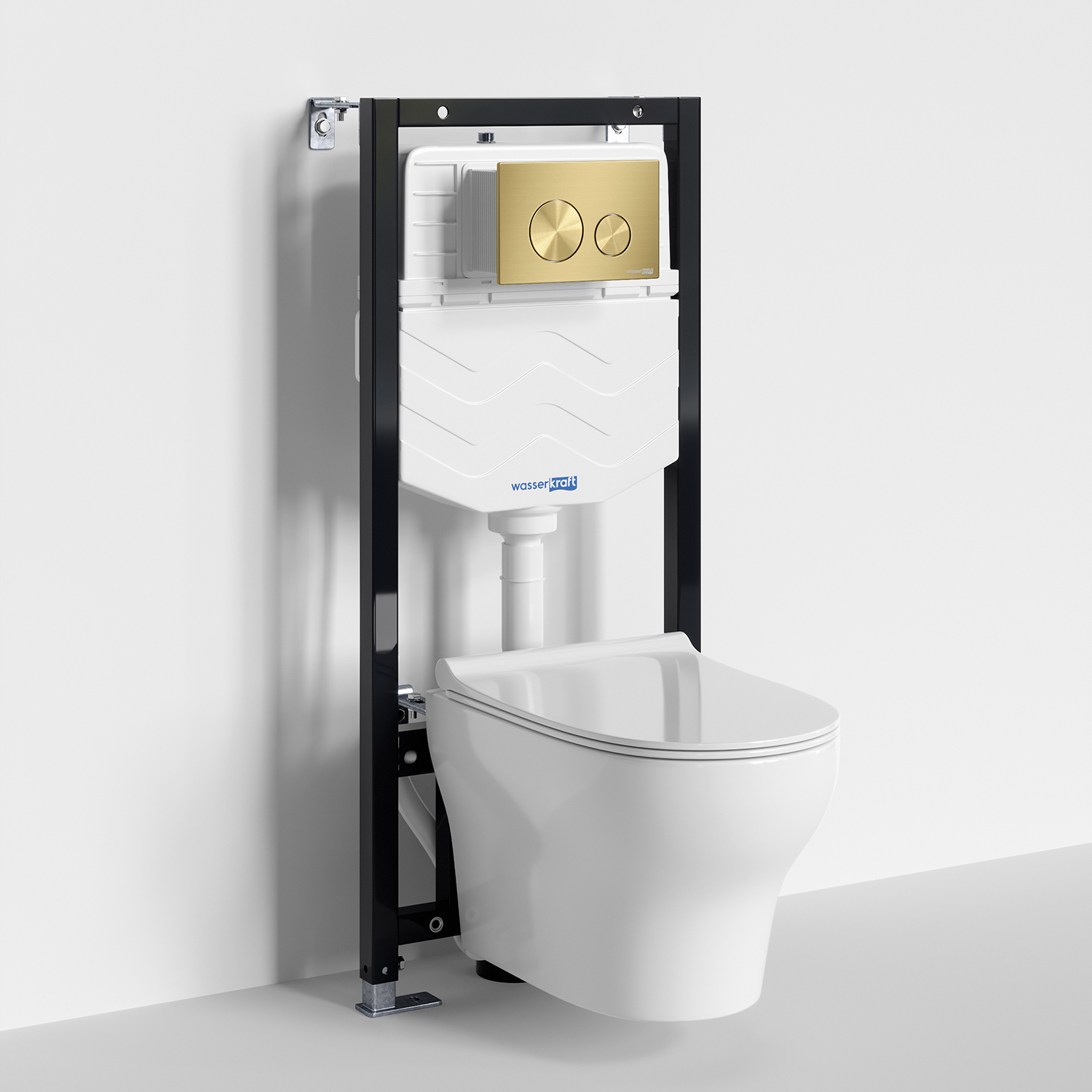 Унитаз подвесной WasserKRAFT 10TLT.010.ME.MG02.H001 с инсталляцией и кнопкой, белый