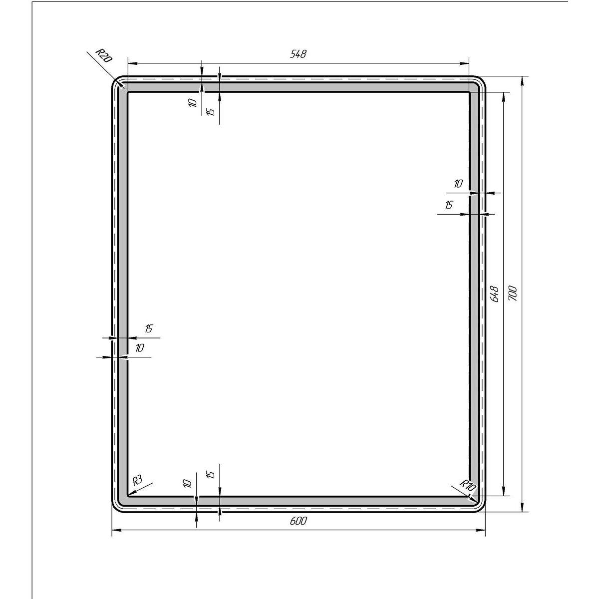 Зеркало Dreja Tiny 60 см с подсветкой, белый