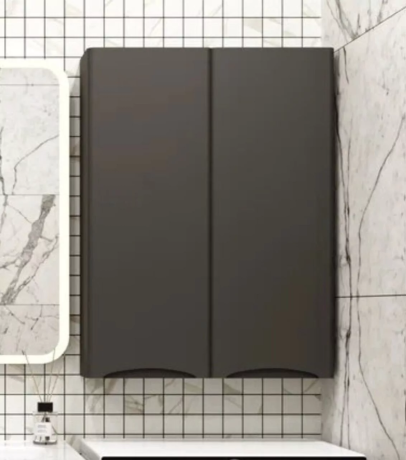 Шкаф навесной Style Line Бергамо 60 мини люкс, антискрейч, черный матовый