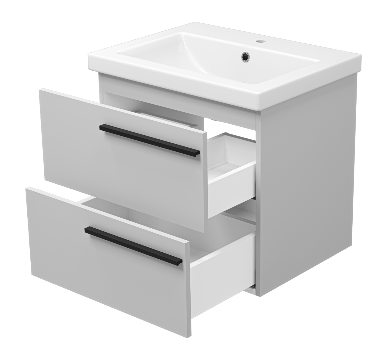 Тумба с раковиной Misty Ненси 60 подвесная, серый