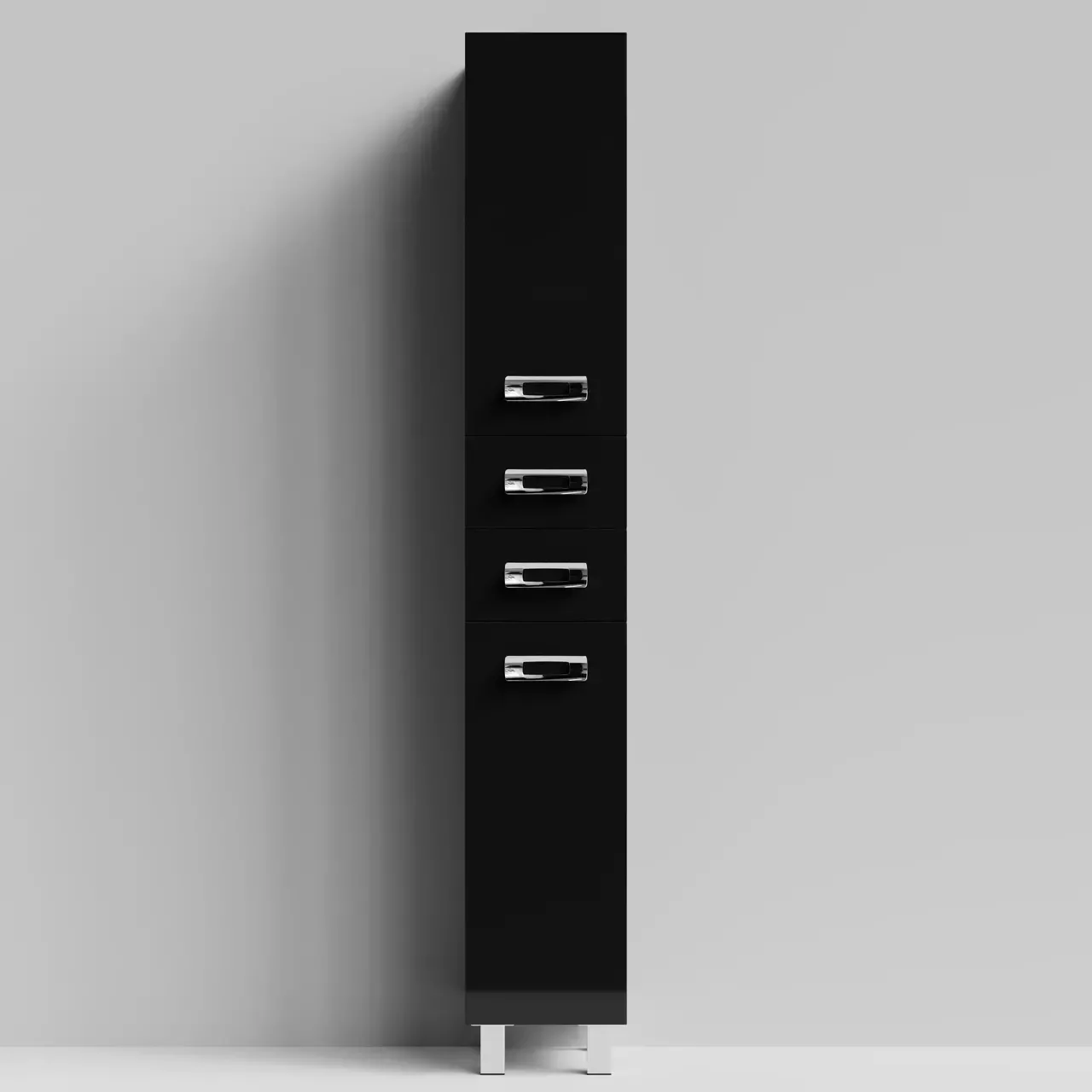 Пенал Vod-ok Орландо 30 L/R напольный с корзиной, черный от магазина Vanna-Vanna.ru!