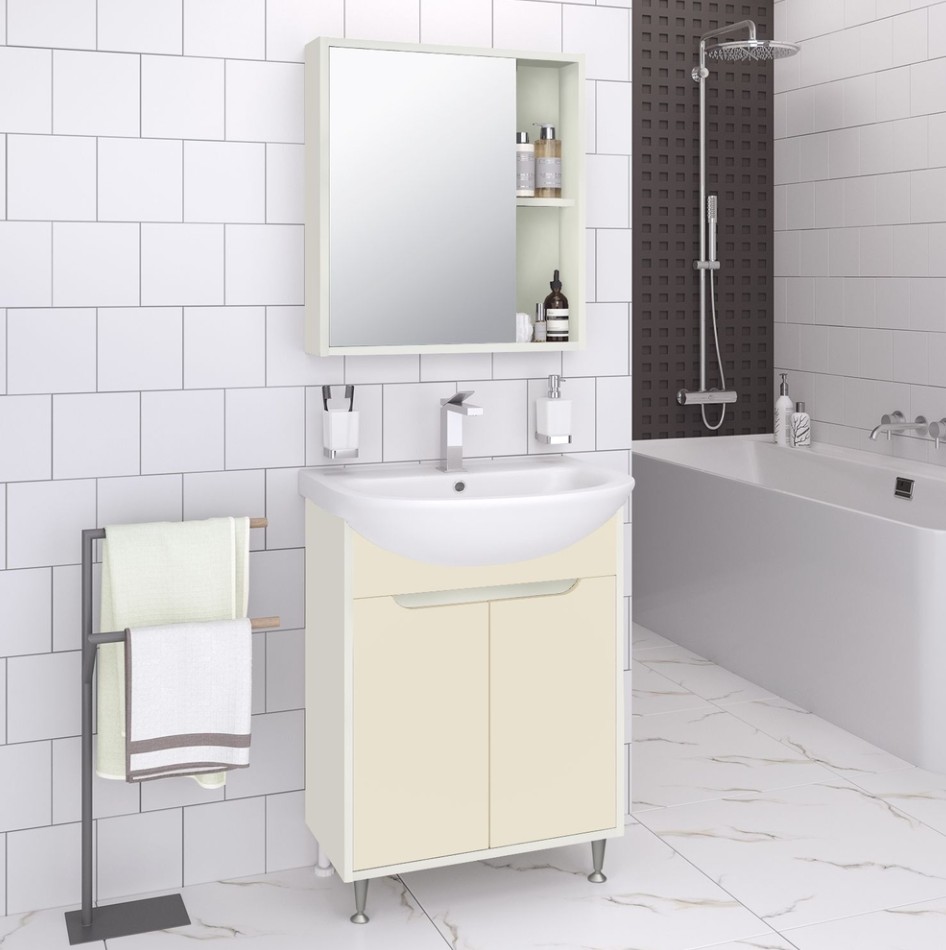 Зеркало-шкаф Runo Эко 60 белый, универсальный