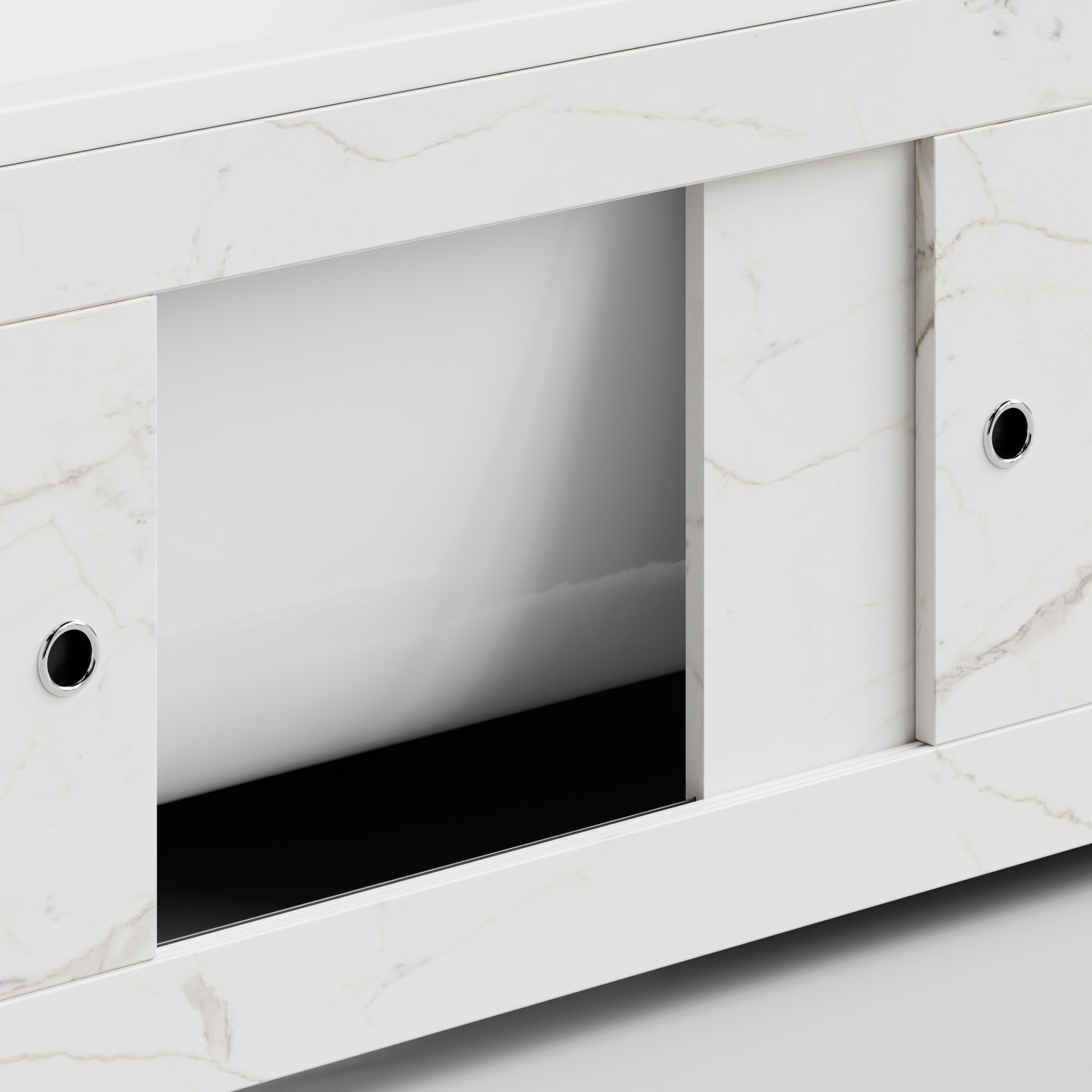 Экран под ванну Vod-ok Купе 170 раздвижной Мрамор Белый натур милк