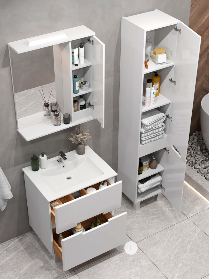 Тумба напольная SanStar Ориана 60 с раковиной Moduo 60, белая