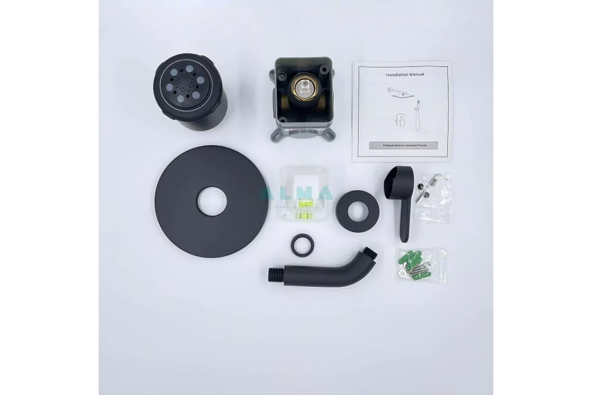 Душевой комплект ALMAes Bartin TVZ-0895 черный матовый