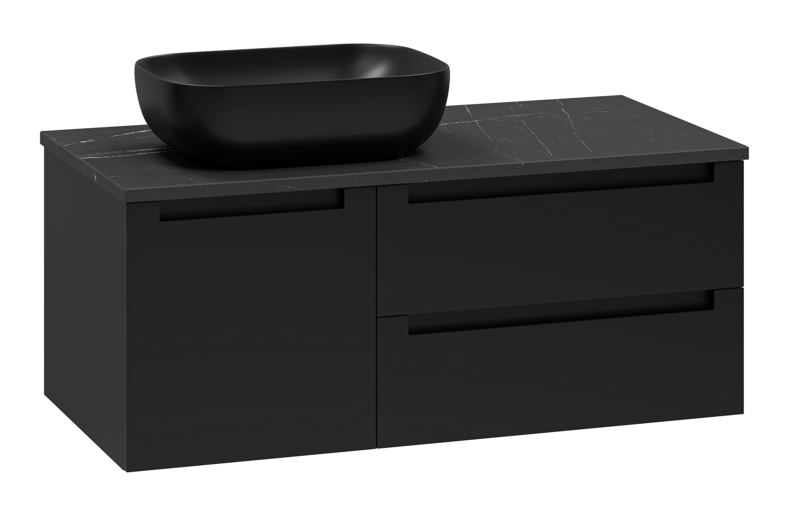 Тумба с раковиной Brevita Cargo 100 подвесная, черный