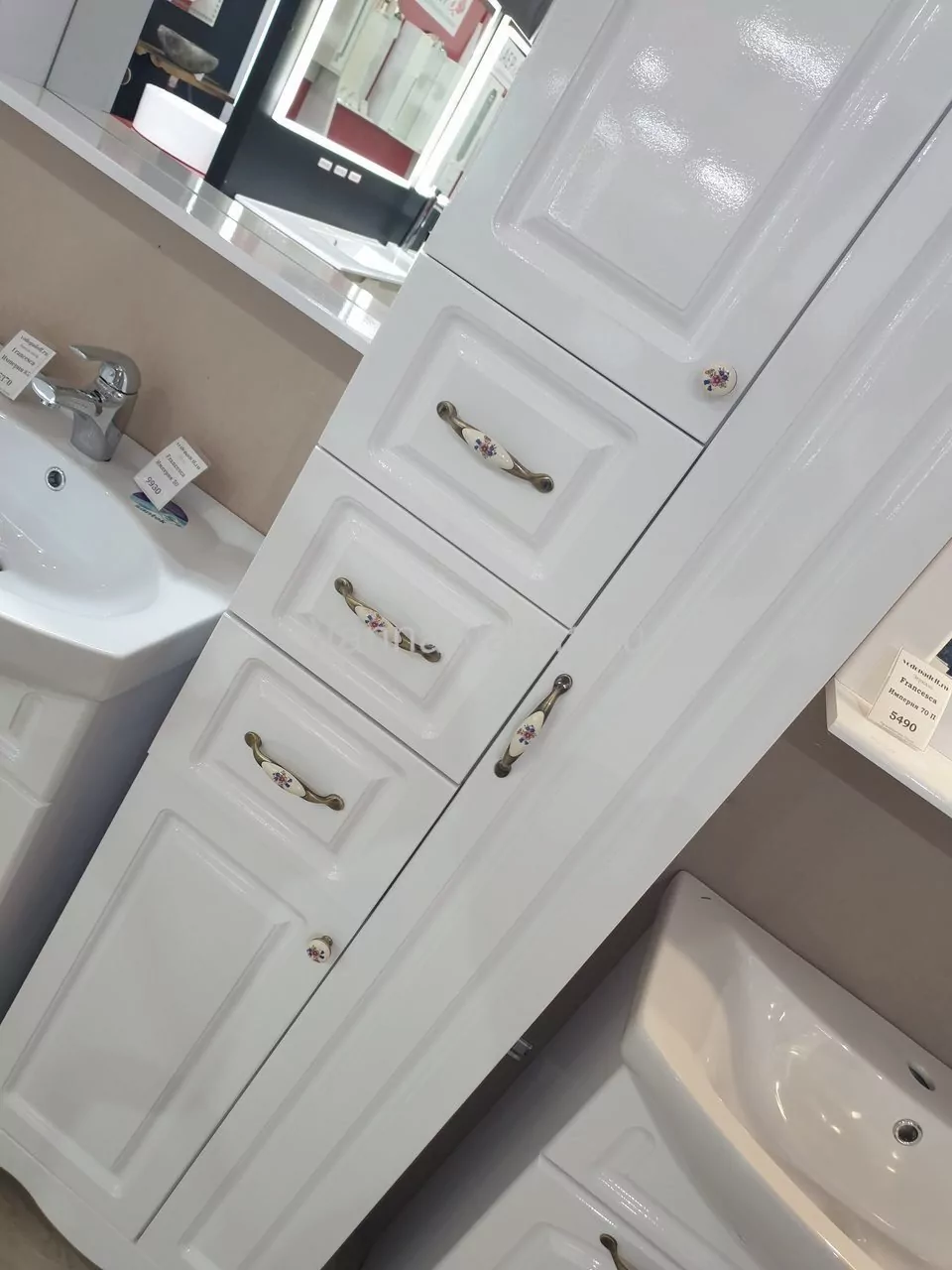 Пенал Francesca Империя 50 напольный, белый