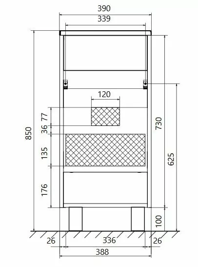 Тумба напольная 1Marka Lira 40Н L с раковиной Poly 40, 1 дверь, белый/дуб сонома от магазина Vanna-Vanna.ru!