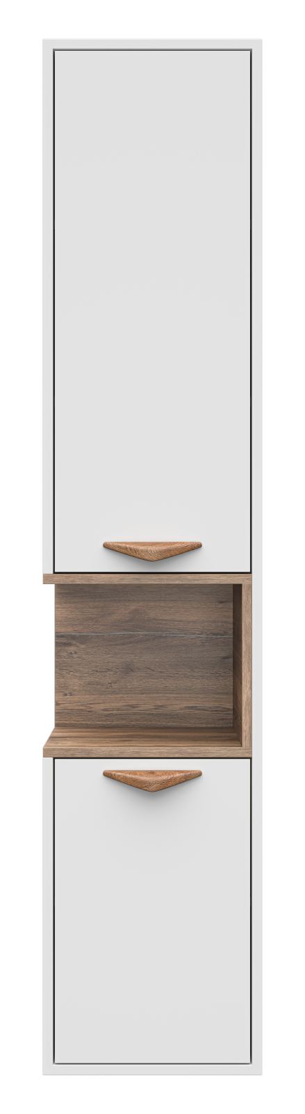 Пенал Brevita Bergen 35 подвесной, R, белый/дуб галифакс олово