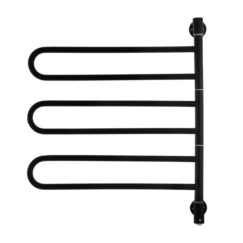 Полотенцесушитель электрический Energy U - G3 поворотный черный матовый, скрытое/наружное подключение