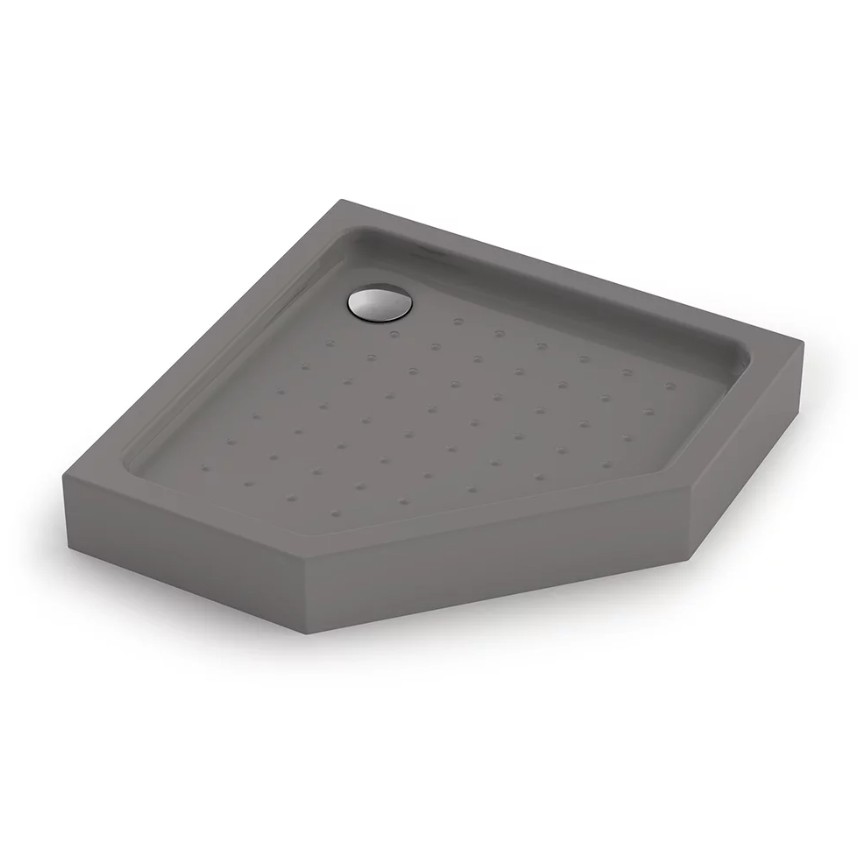 Душевой поддон Veconi Tezeo Acrylic TZ-53GR, 80х80, пятиугольный, акрил, серый матовый Душевой поддон Veconi Tezeo Acrylic TZ-53GR, 80х80, пятиугольный, акрил, серый матовый