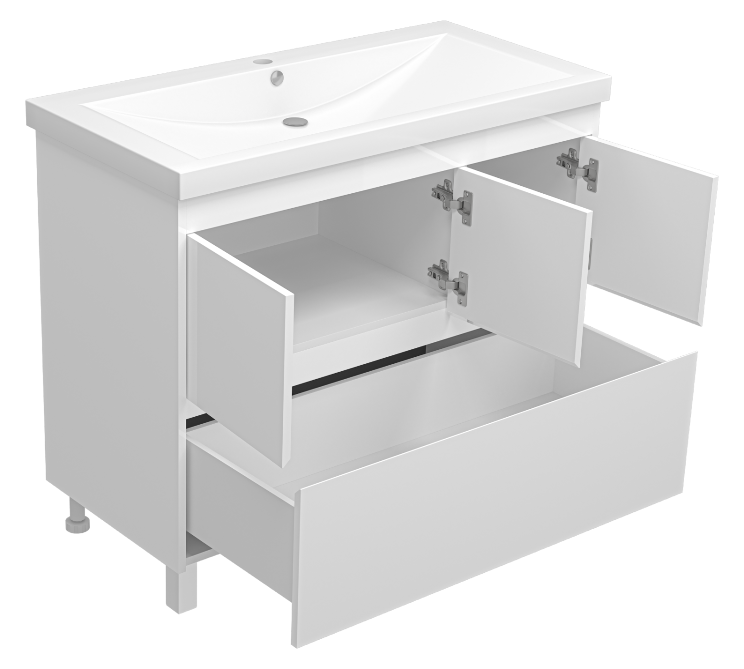 Тумба с раковиной Misty Алиса 100 белый