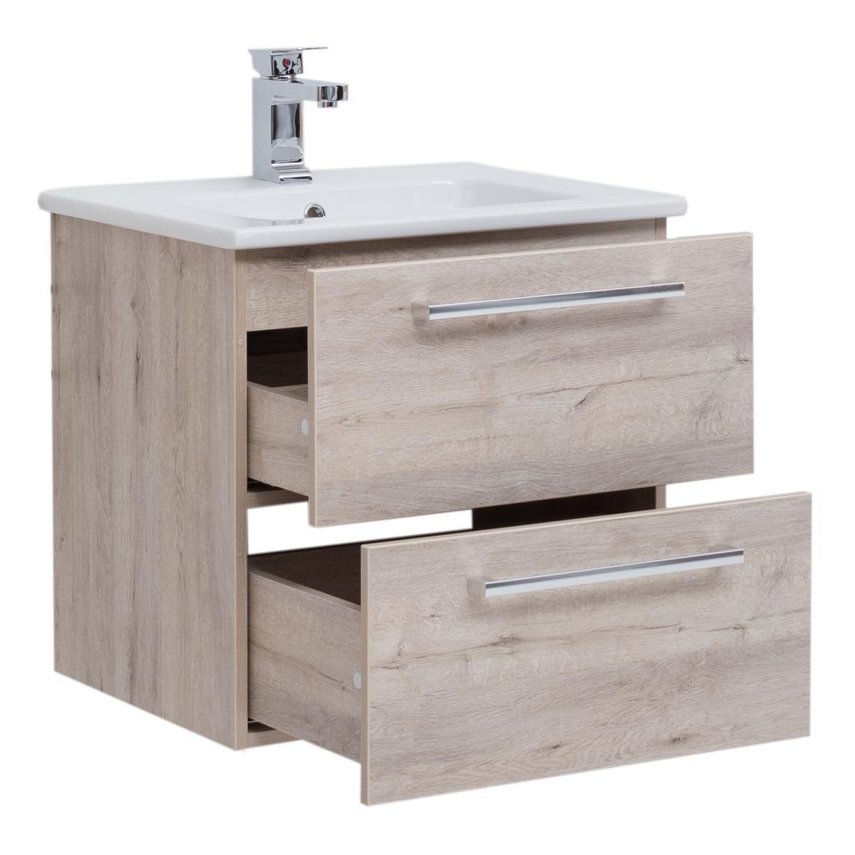 Тумба с раковиной подвесная Dreja Gio 60 см, дуб кантри