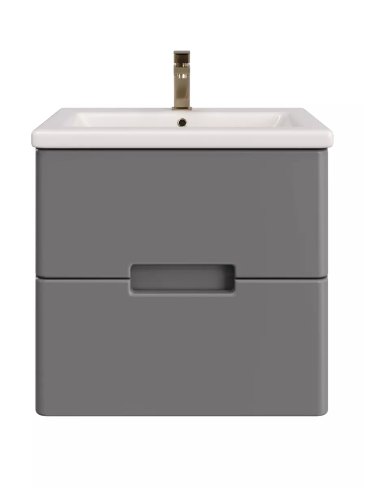 Тумба подвесная SanStar Noche 50 с раковиной Fest 50 Графит софт