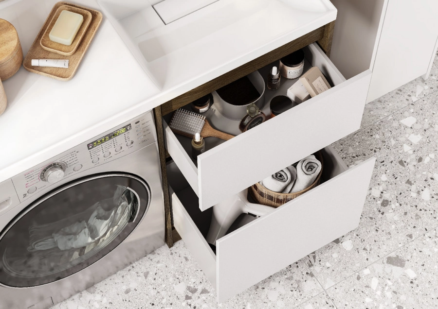 Тумба под раковину AQUATON Лондри 60, Дуб Кантри/белый