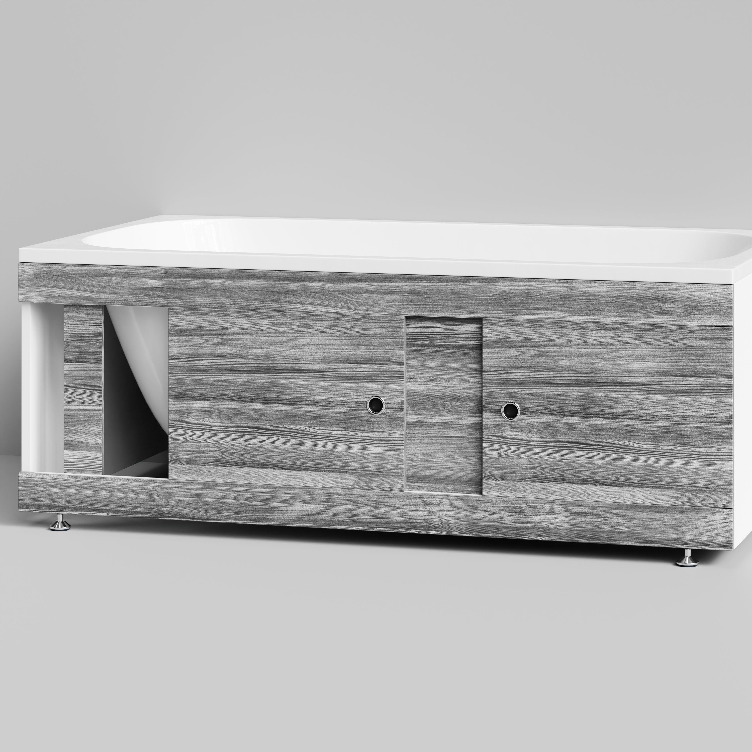 Экран под ванну Vod-ok Купе 150 раздвижной Лиственница структурная контрастно-серая