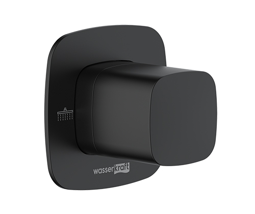 Переключатель WasserKraft A264 на 2 выхода, встраиваемый, черный Soft-touch