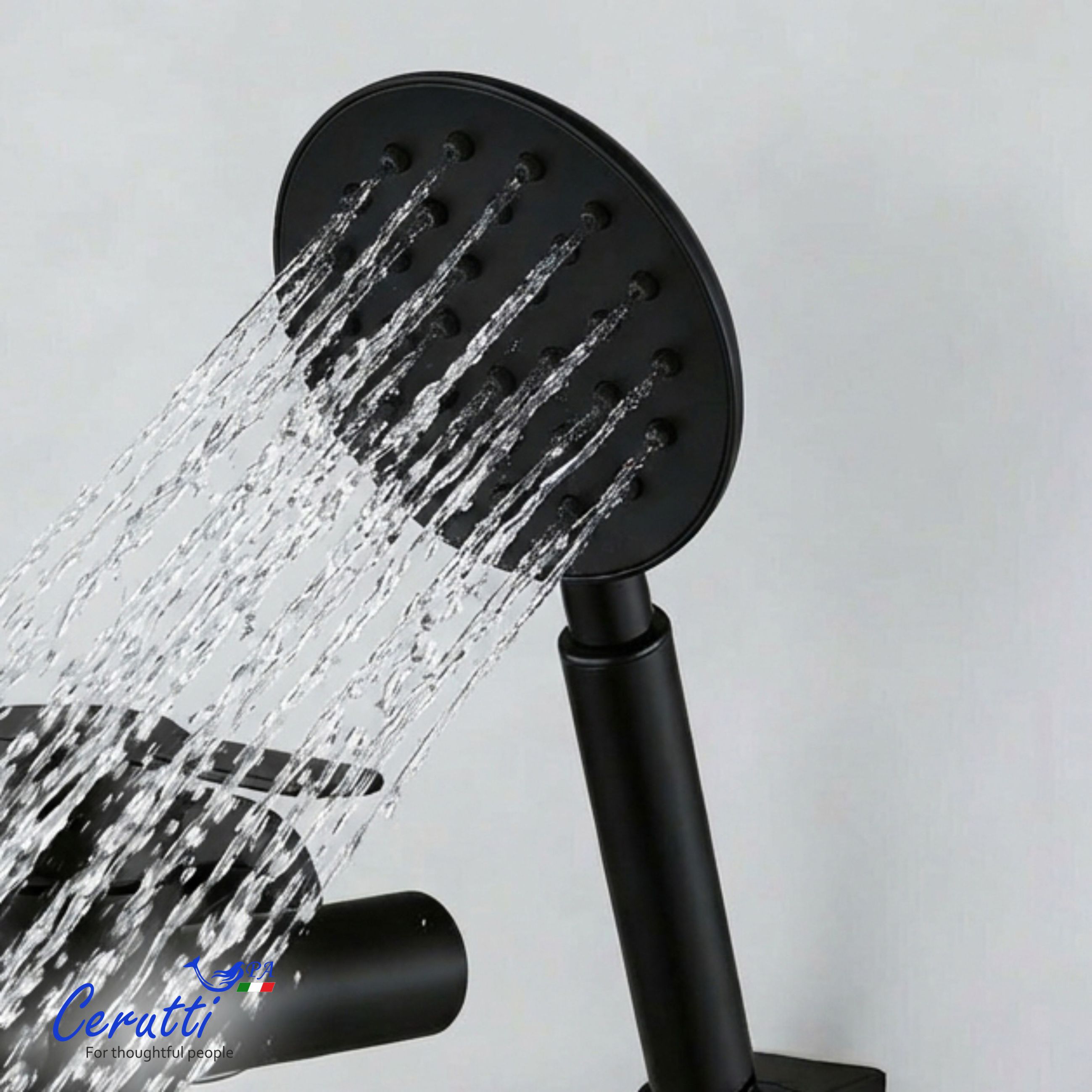 Смеситель для ванны Ceruttispa Овидио VMB (OVIDIO VMB) из нержавеющей стали, цвет черный матовый